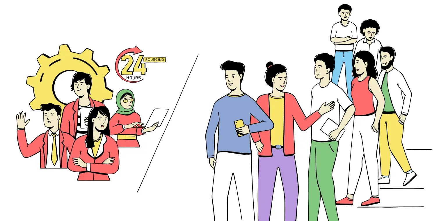 Leverage our network of proven and trusted recruiters to source relevant folks in <24 hours with a 65% interview to offer conversion rate