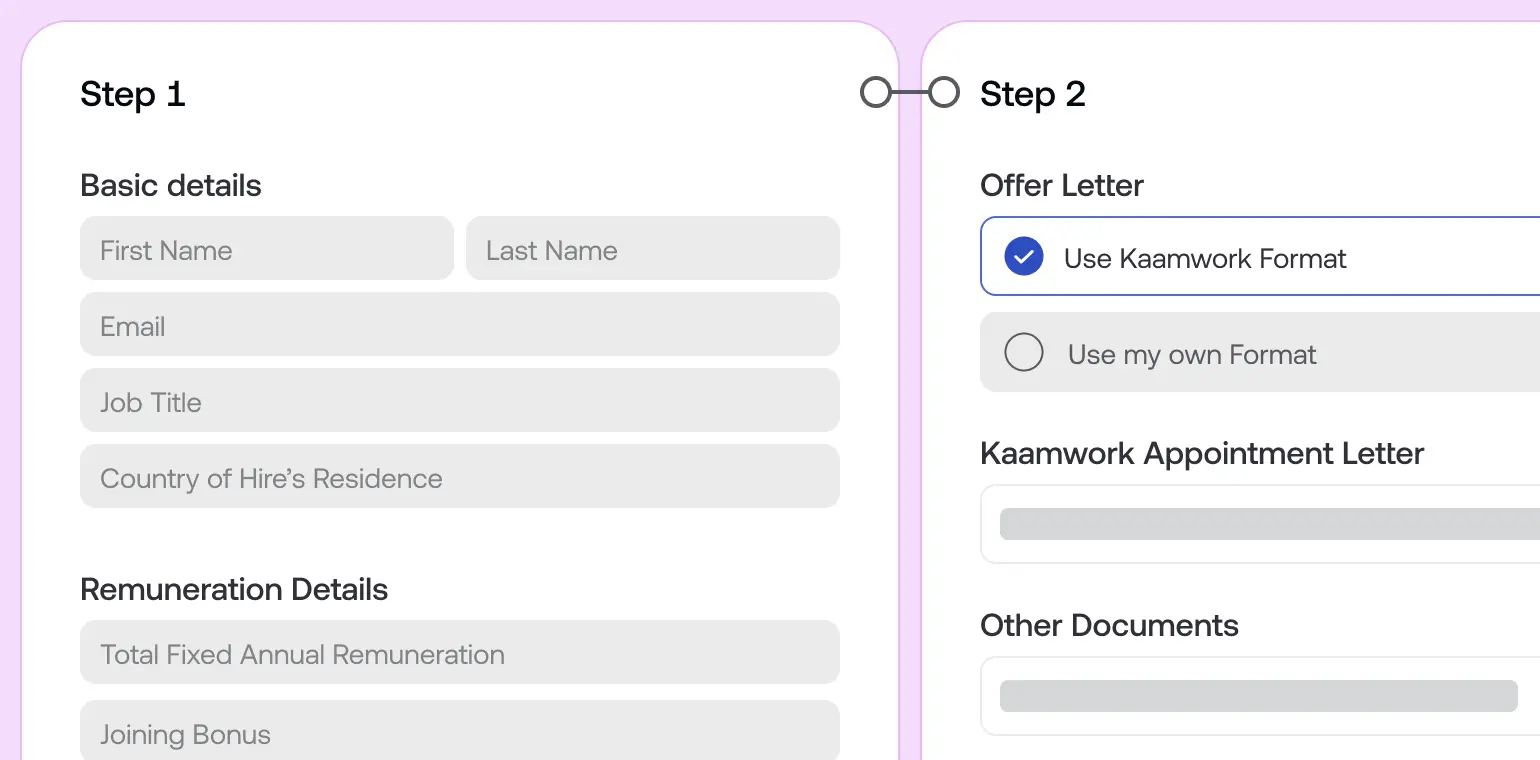 Onboard new employees in seconds with your negotiated salaries and titles